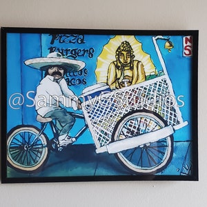 Mexican Acrylic Art -Paletero Man