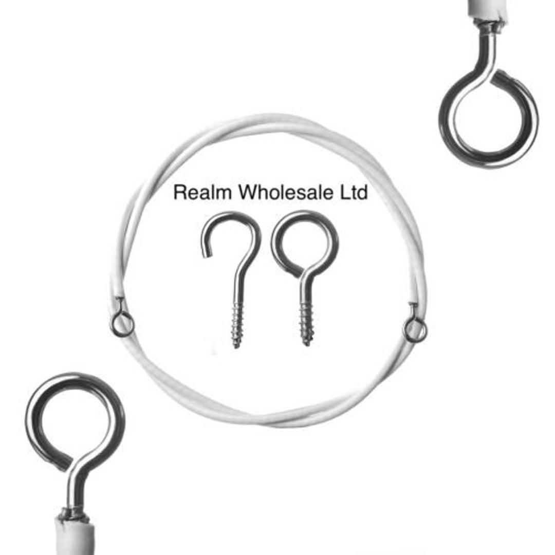 Net Curtain Wire White Window Cord Cable Viole with Hooks Etsy