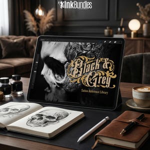 Realism Tattoo Kit | Black & Grey PNG References for Procreate | Digital Tattoo Flash | Artist Tools