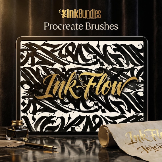 Blackletter Procreate Brushes: Gothic Calligraphy, Tattoo Lettering