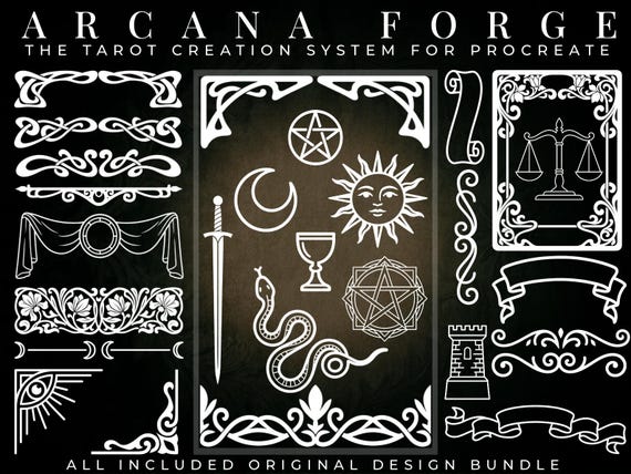 Tarot Procreate Stamps – Tarot Card Builder, Tattoo Flash & Reference Kit