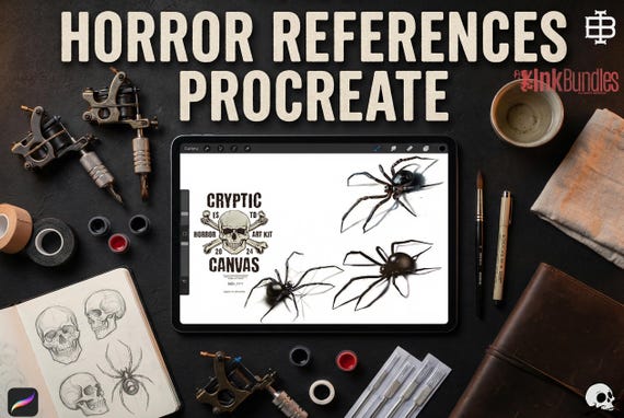 Cryptic Canvas ~ 100+ unique Horror references for Procreate