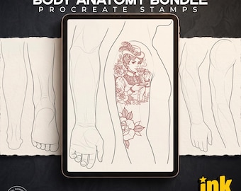 Tattoo Placement Procreate Stamps – 250 Body Templates, Anatomy & Tattoo Mockups