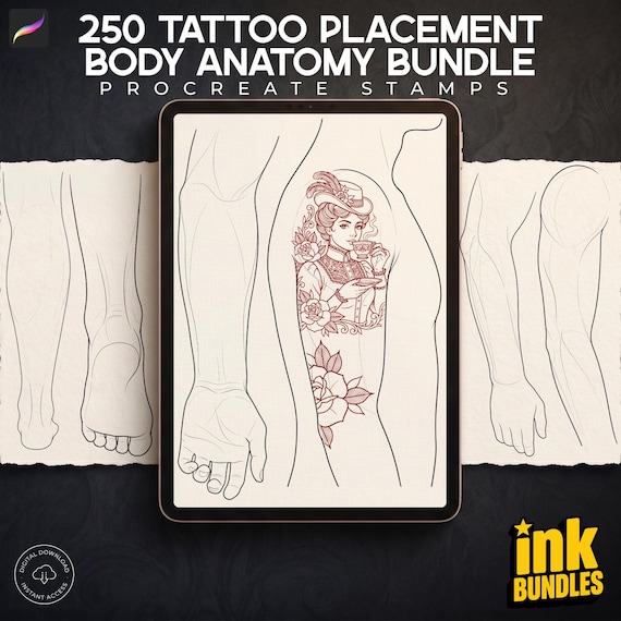Procreate Tattoo Stamps: 250 Body Part Brushes for Tattoo Artists
