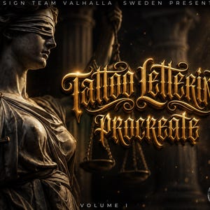 Tattoo Lettering Bundle for Procreate – Chicano Fonts, Custom Script Brushes, PNG & SVG Lettering Pack