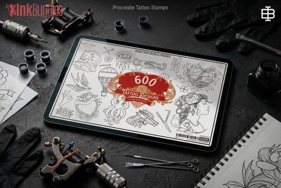 Procreate Traditional tattoo art XL, 600+ designs drawn by handmade ( digital download for Procreate )
