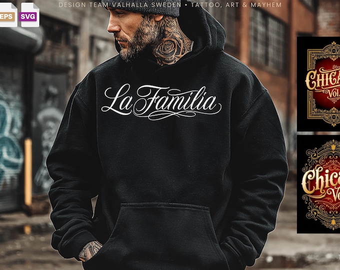 Chicano, Tattoo lettering art (Digital Download) PNG, SVG & EPS