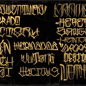 Procreate, Tattoo lettering 4, 16 custom fonts + extras