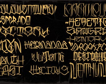 Procreate, Tattoo lettering 4, 16 custom fonts + extras
