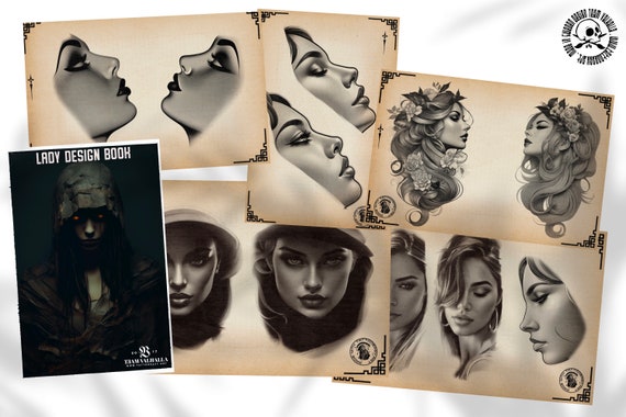 Lady design book / Tattoo flash pdf book