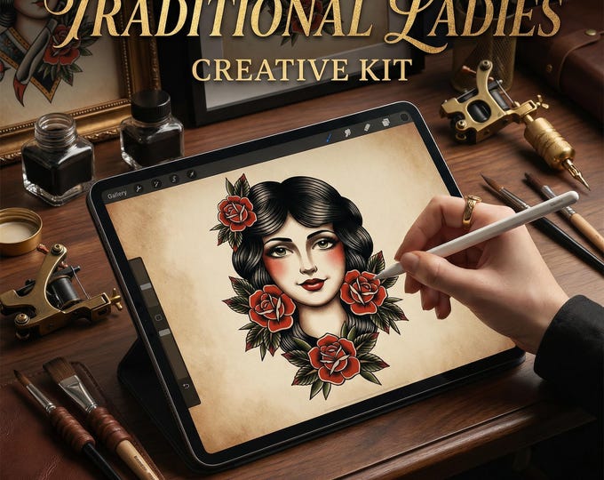 Procreate ~ The traditional lady diy kit
