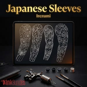 Irezumi Japanese Tattoo Design Kit | Procreate Brushes, PNG Stencils