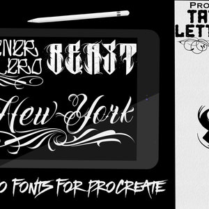 Lettering made easy Custom handmade chicano /tattoo letters for Procreate & xtras