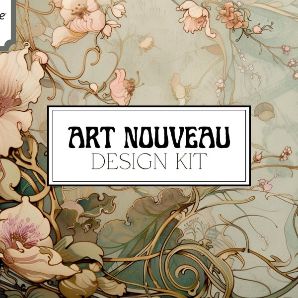 Mega bundle di riferimento Art Nouveau, francobolli Procreate ed extra