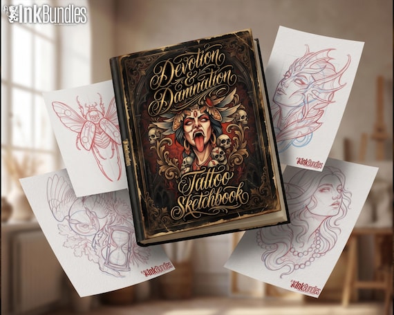 Neo Traditional Tattoo Flash PDF eBook | Neo-Traditional Sketch book | Neotrad References & Inspiration