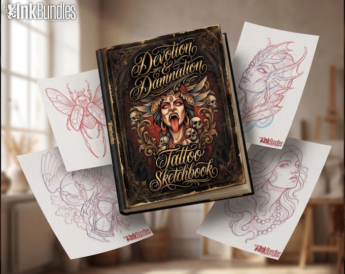 Neo Traditional Tattoo Flash PDF eBook | Neo-Traditional Sketch book | Neotrad References & Inspiration