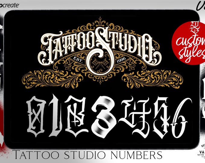 Lettering ( numbers) made easy vol.2, handmade tattoo numbers for Procreate