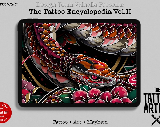 Tattoo encyclopedia vol.2, 500+ original Procreate references, Mega bundle, XL collection