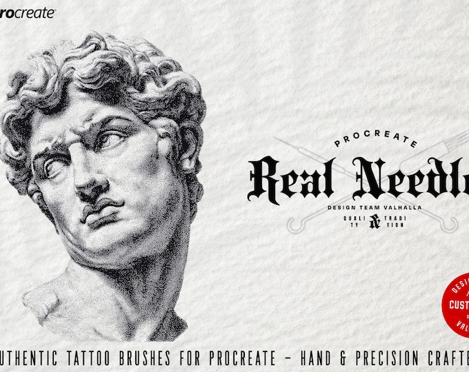 Procreate - The Real needles, custom built brushes, the original whipshade project for Procreate, 80+ brushes built by hand