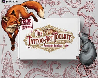 Procreate Tattoo Art Toolkit: 1200+ Custom Stamps & Brushes (Digital Download)