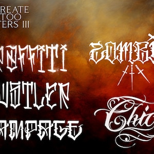 Tattoo lettering Vol.3, references for Procreate