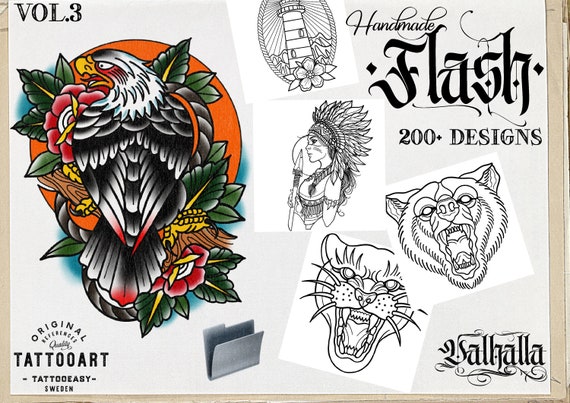タトゥーアート イラスト集 3冊セット Tattoo Flash Artist's Favorite Vol.3 200+ Images - Etsy