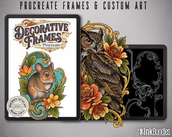 Decorative Frames Tattoo Stencil art – Frame templates & Designs  Procreate | PNG | PDF Tattoo References