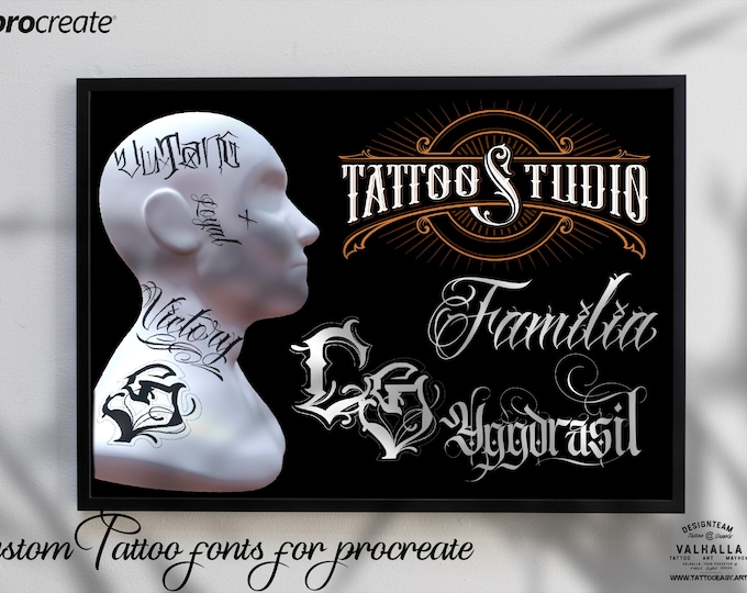 Tattoo fonts vol.2• hand drawn letters for Procreate