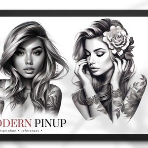 Modern pinup designs, 70 unique artworks for procreate