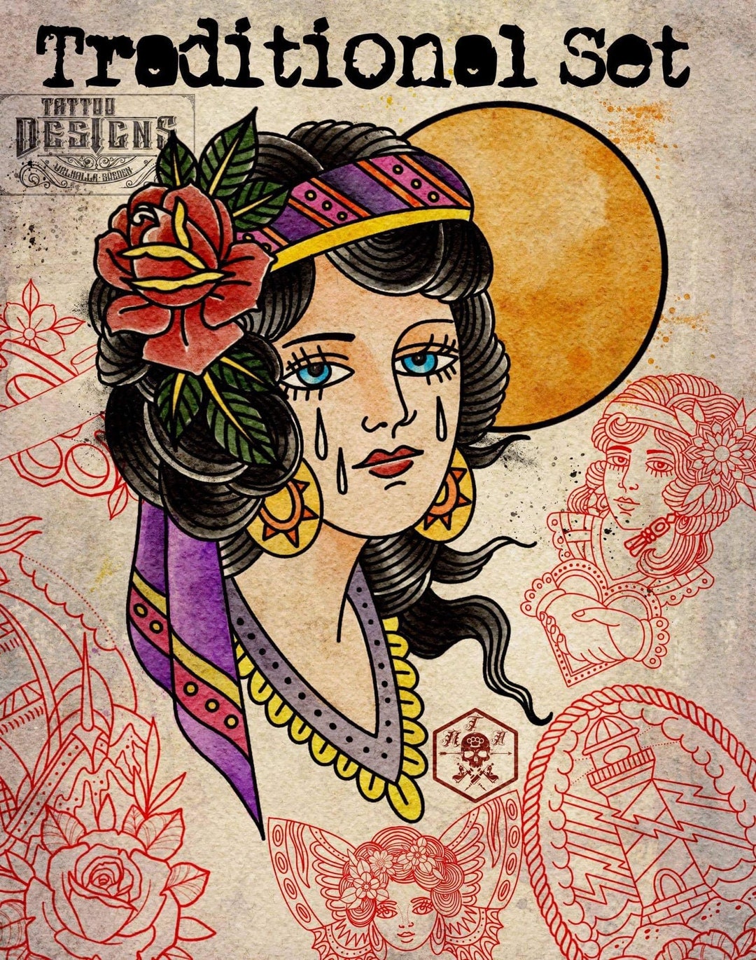 Procreate 2021 Traditional Tattoo Kit Designs Palettes Etsy