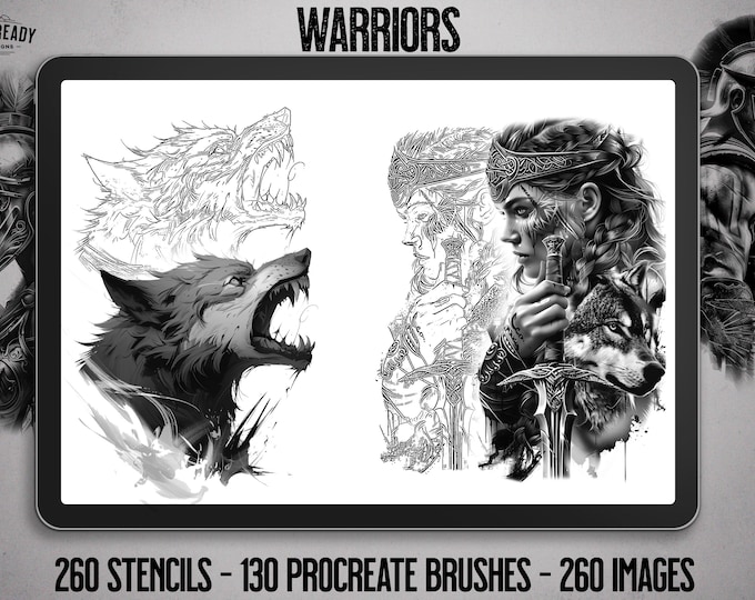 Procreate, The warrior reference kit - custom made designs