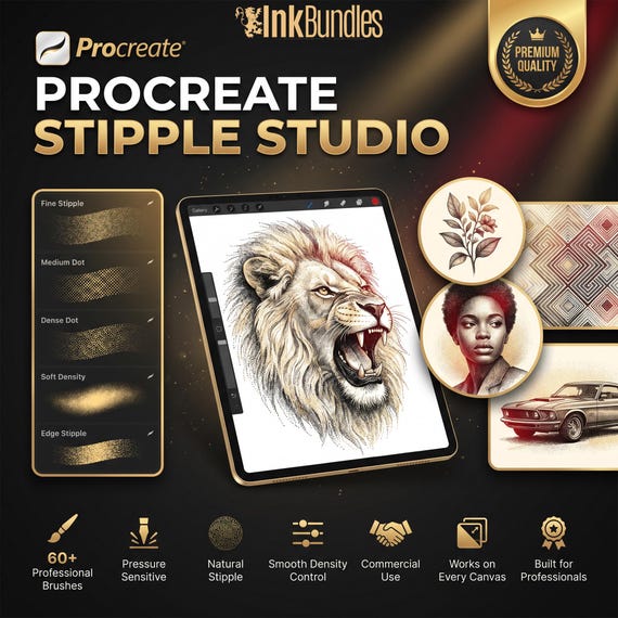 Procreate Stipple Studio: 60+ Custom brushes for Procreate (Digital Download)