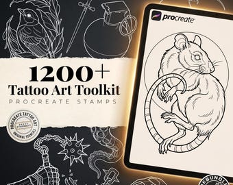 Procreate Tattoo Art Toolkit: 1200+ Custom Stamps & Brushes (Digital Download)