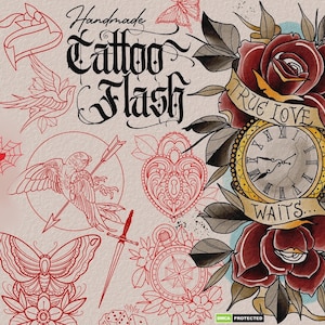 100 handmade tattoos no.XXIII, tattoo references for Procreate