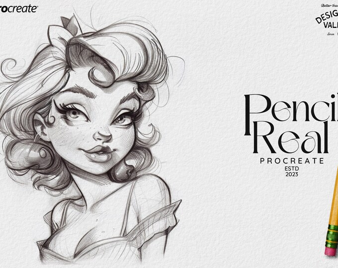 Procreate/ PencilReal ~ realistic pencil brush bundle for Procreate, XL creative kit!