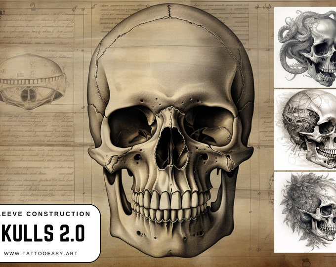 Skulls 2.0, Sleeve construction / 100% custom art, over 160 unique references!