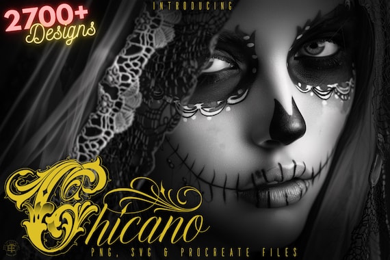 Chicano Tattoo Design Kit: Procreate Stamps, SVG, PNG Files