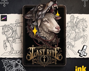 Dark Neo-Traditional 200+, Dark Macabre Tattoo Art, Neo-Traditional Procreate Stamps, Tattoo Stencils