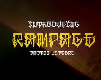 Rampage custom tattoo font