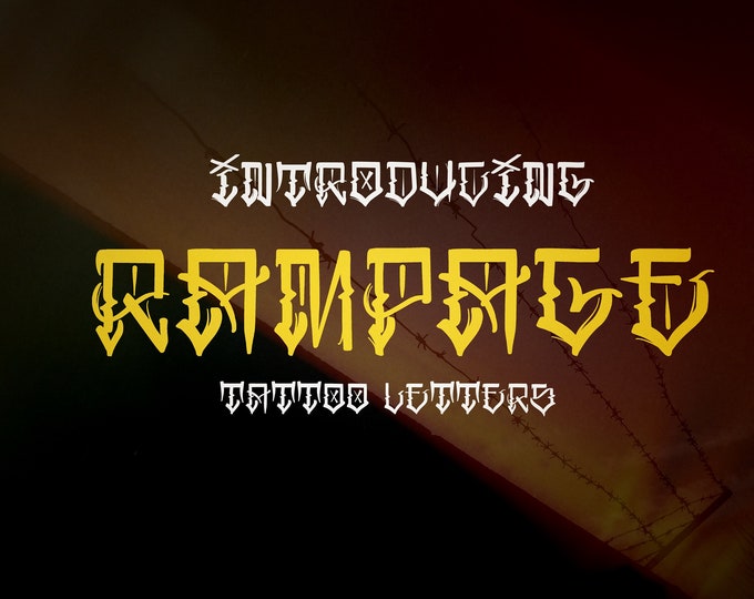 Rampage custom tattoo font