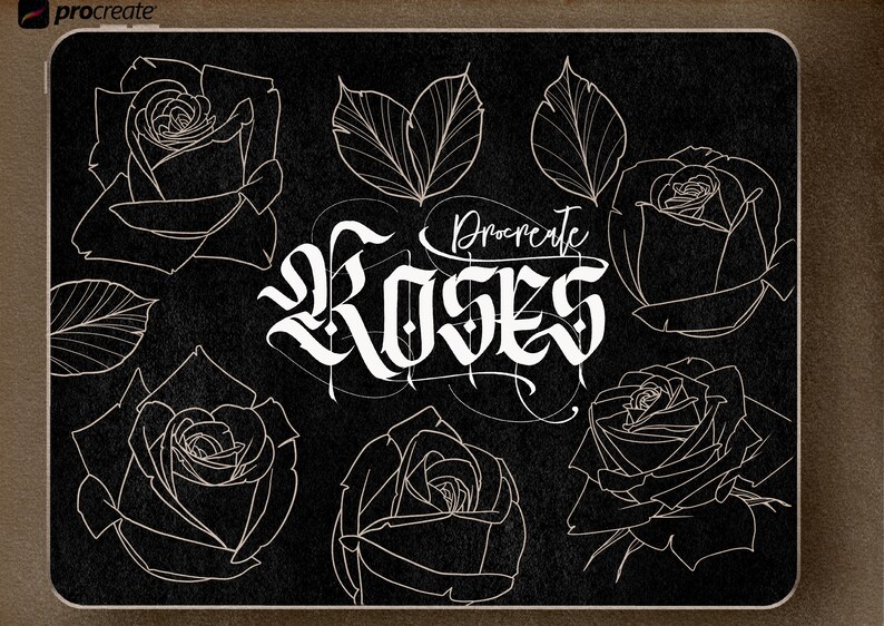 Procreate Tattoo Artist Essentials Roses Lettering Etsy