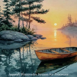 Procreate - AquaSoft +  Watercolor Studio, canvases & brushes, realistic watercolor for Procreate,creative canvas construction kit