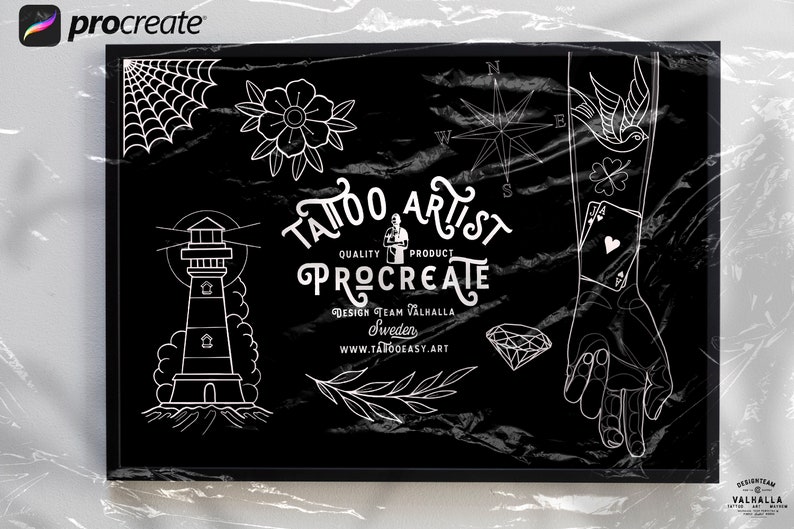 Procreate Tattoo Artist Essentials Roses Lettering Etsy