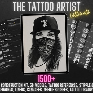 The Tattoo Artist, 1500 brushes & references, Tattoo encyclopaedia, all in one collection!