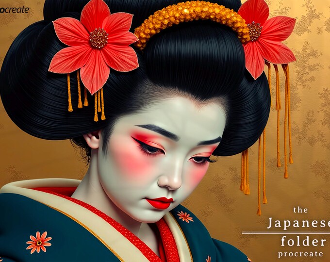 The Japanese Folder / Creative procreate tattoo construction kit for Procreate