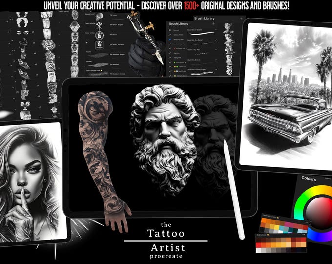 The Tattoo Artist, 1500 brushes & references, Tattoo encyclopedia, all in one collection!