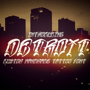 Detroit custom tattoo font