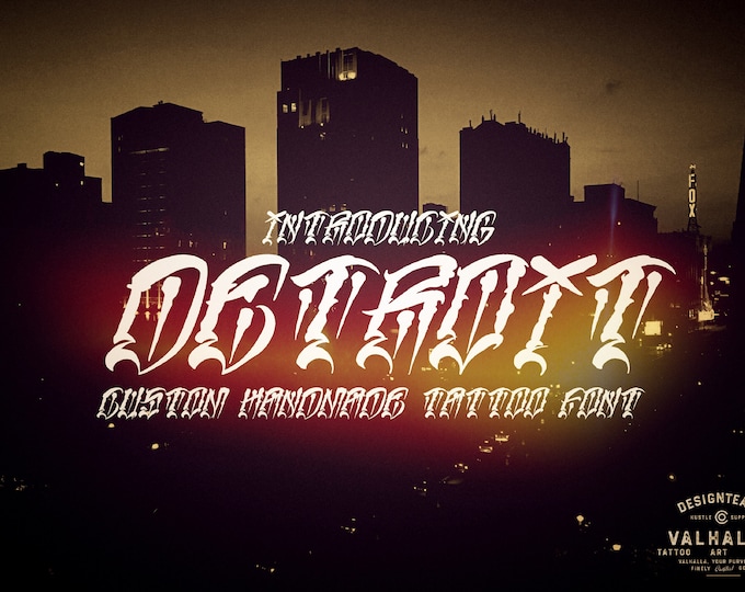 Detroit custom tattoo font