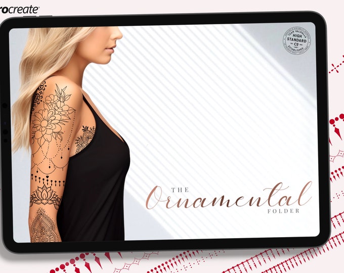 Procreate- The ornamental folder vol.1 & vol.2 ultimate, over 300 elements(!) tattoo artist ornament brushes XL