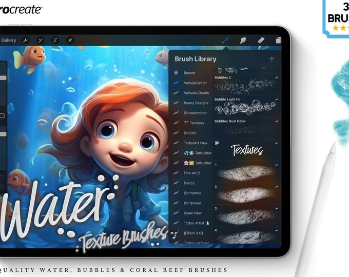 Water brushes ~ Texturemania ~ custom brushes for Procreate